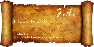 Fleck András névjegykártya